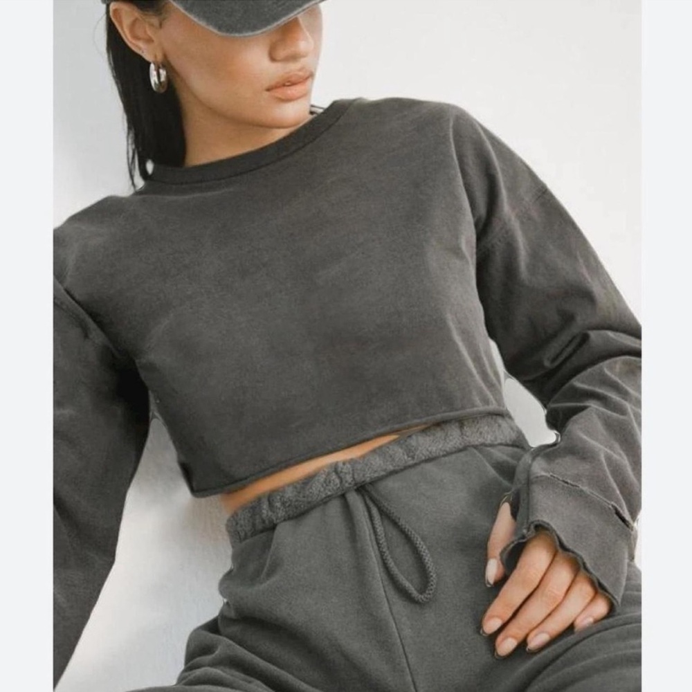 Joah Brown Soho Crop Long Sleeve Top